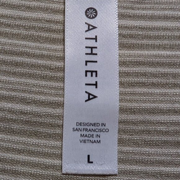 Athleta Cloudlight Striped Muscle Tank Top in Whisper Stripe Shadow Olive - Picture 2 of 14